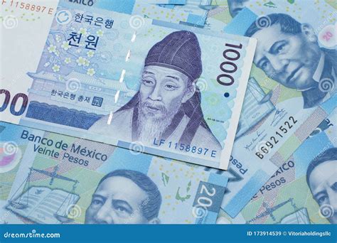South Korean Won a Mexican Pesos .